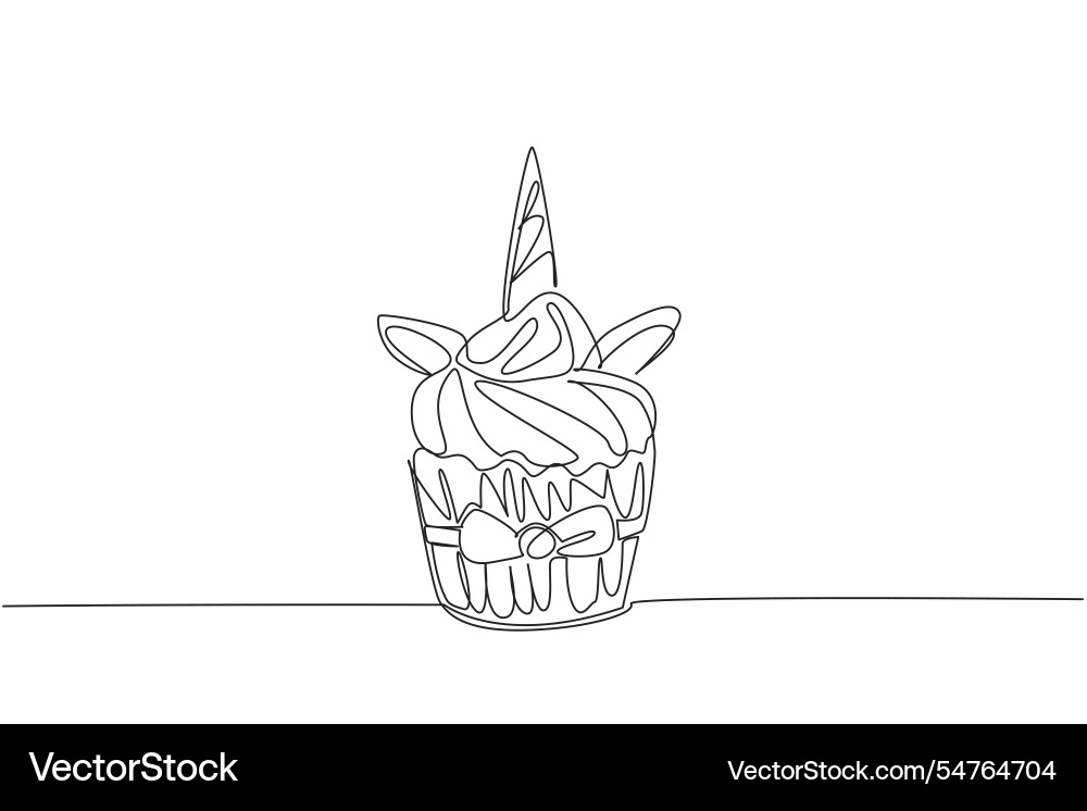 Single continuous line drawing colorful unicorn Single continuous line drawing colorful unicorn Vector Image