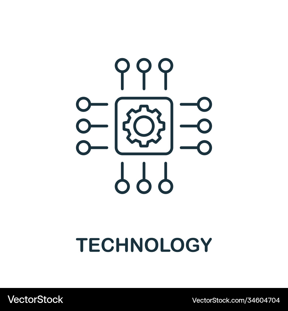 Technology line icon simple element from digital Vector Image