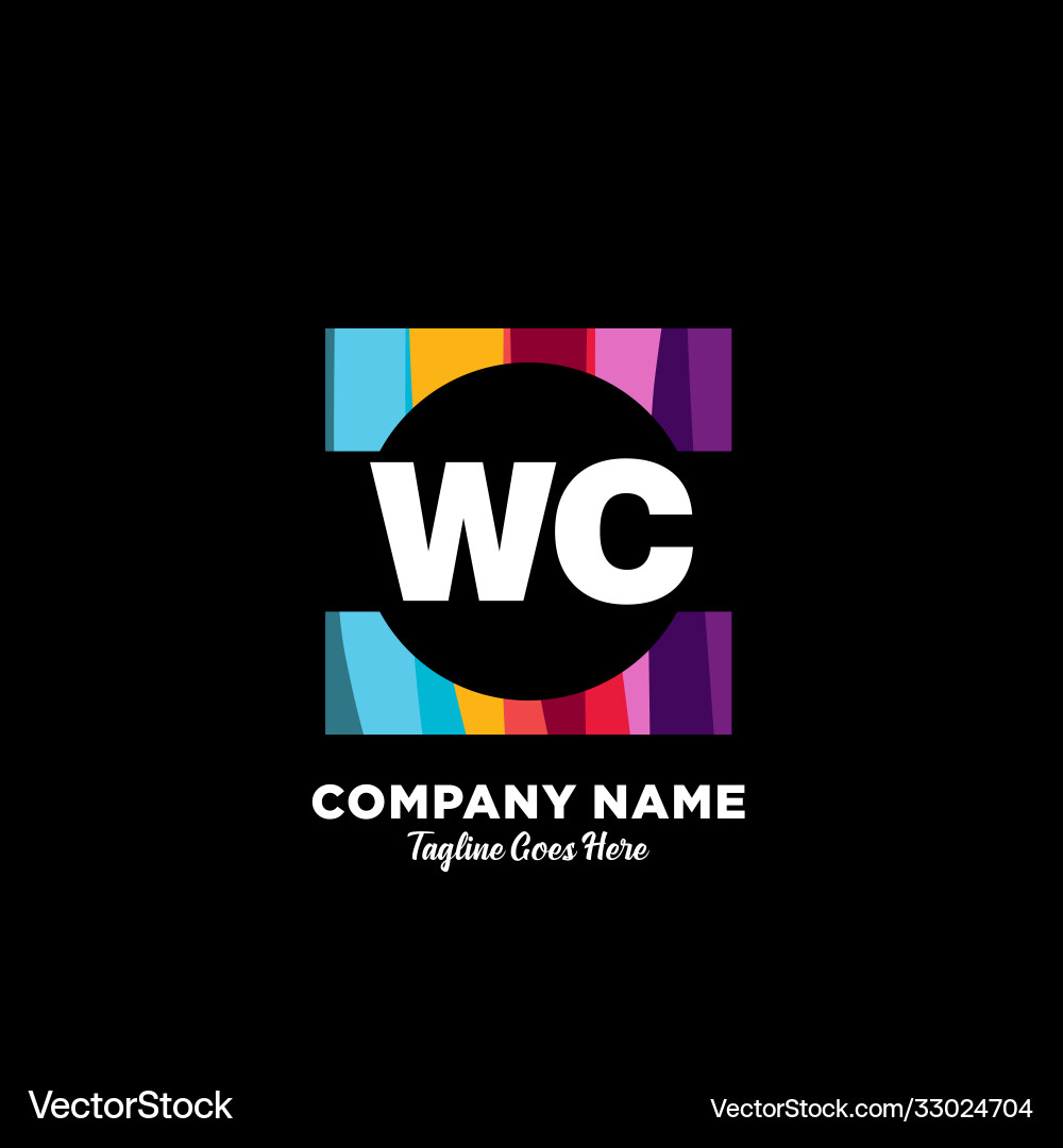 Wc initial logo with colorful template Wc initial logo with colorful template Vector Image