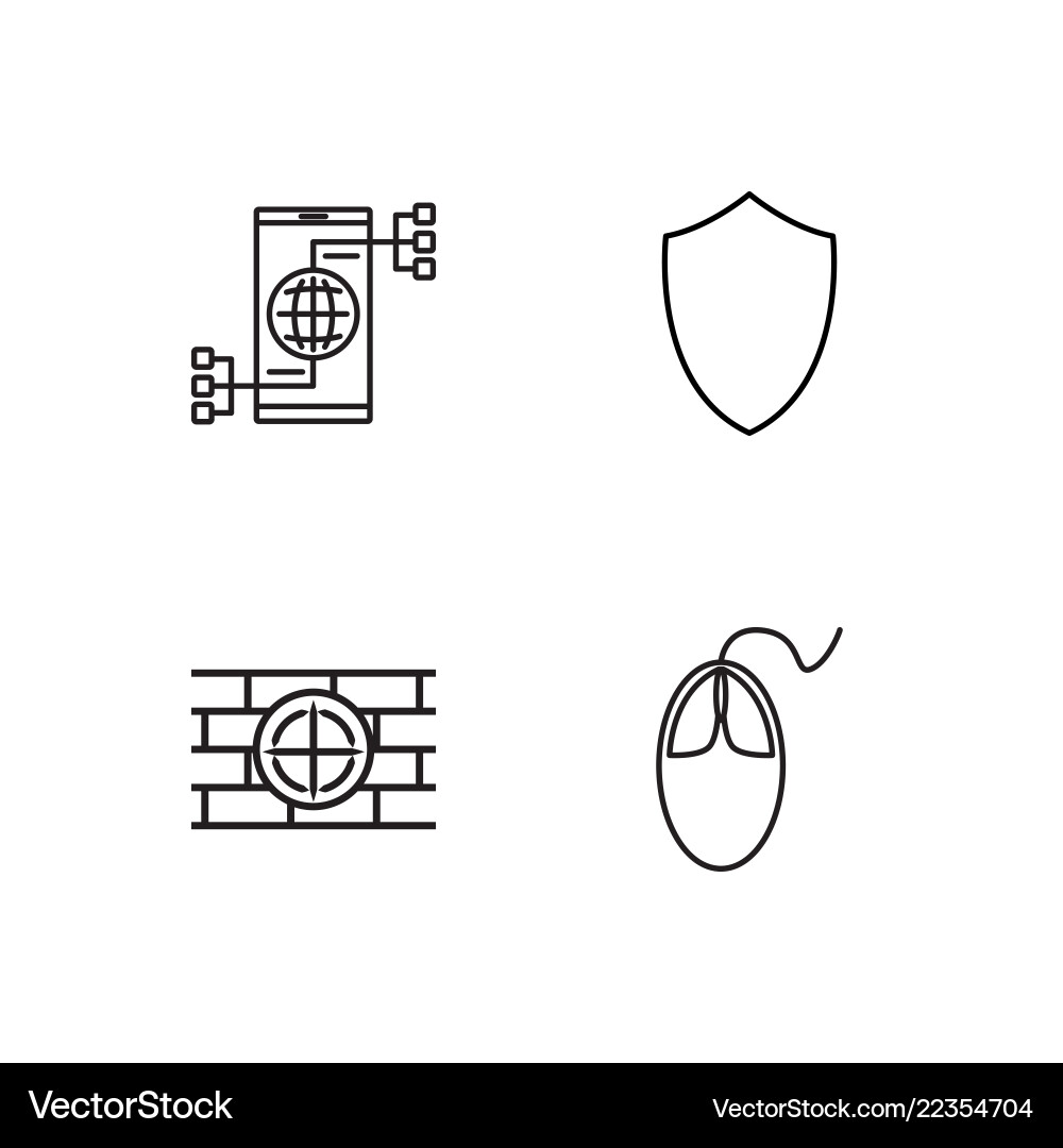 Web simple outlined icons set Web simple outlined icons set vector image