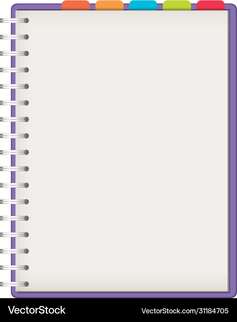 Blank notebook template background Vector Image