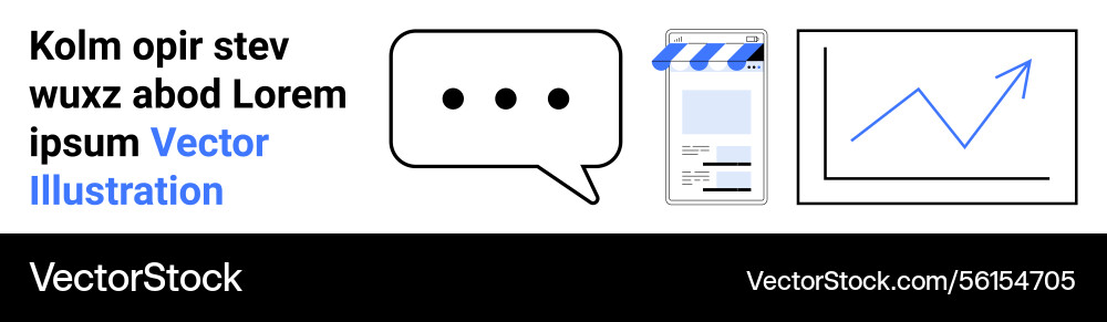 Business communication with mobile app and data Vector Image