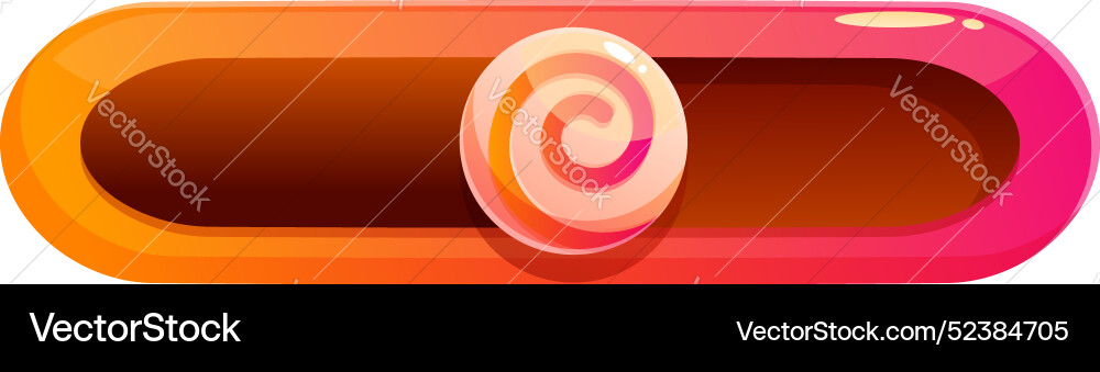 Candy bar scroll loading game ui element with pink vector image