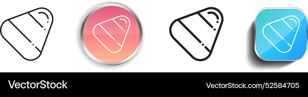 Candy corn icon thin linear regular and button Candy corn icon thin linear regular and button vector image