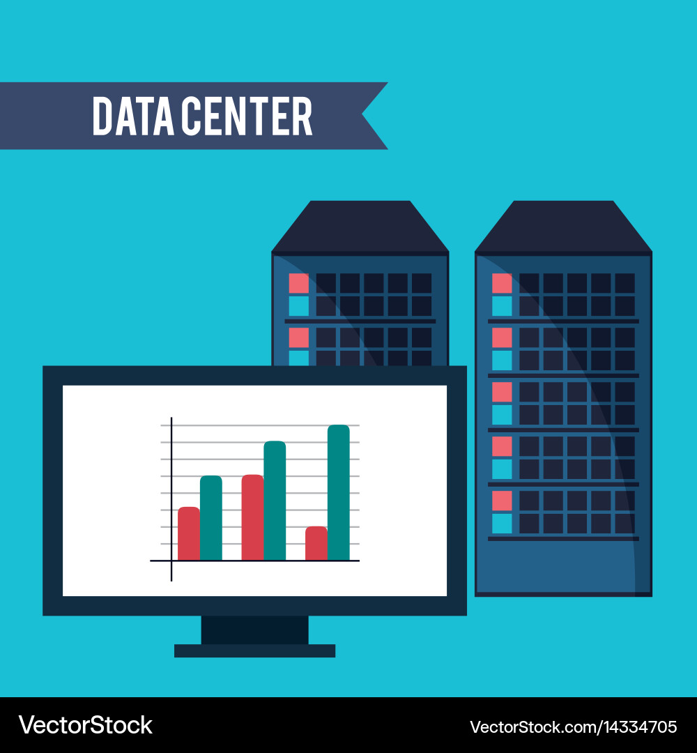 Data center computer financial graph Vector Image