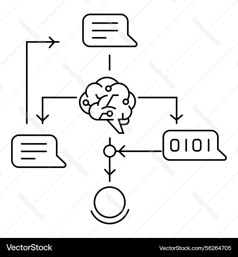 Data science ai algorithm text generation icon Data science ai algorithm text generation icon vector image