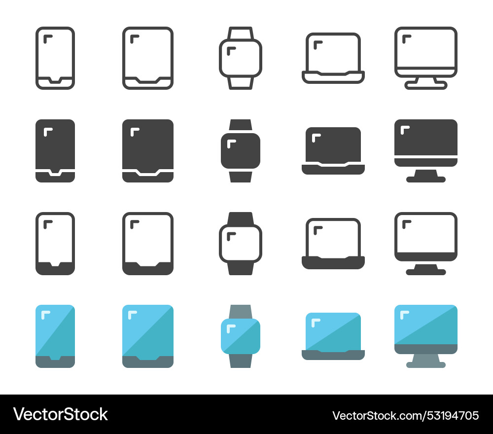 Digital device icon set Digital device icon set vector image