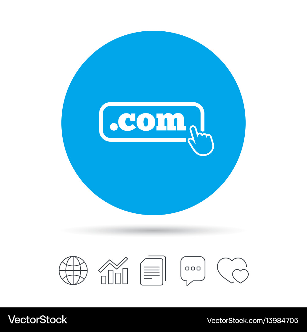 Domain com sign icon top-level internet vector image
