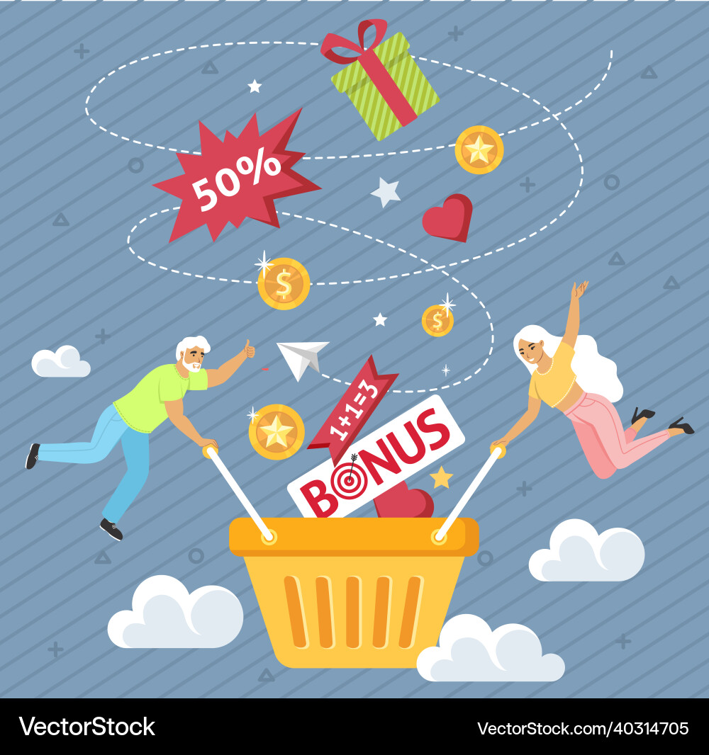 Earn points bonuses discounts gifts for online Earn points bonuses discounts gifts for online vector image