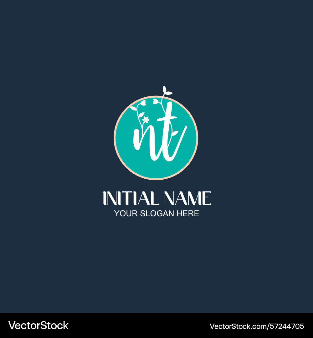 Elegant nl initial logo design with botanical Elegant nl initial logo design with botanical Vector Image