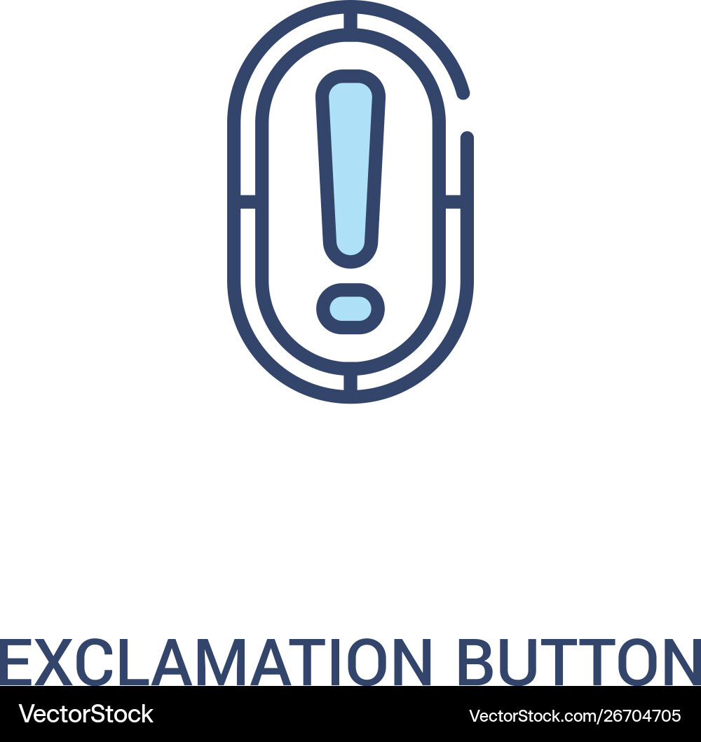 Exclamation button concept 2 colored icon simple Exclamation button concept 2 colored icon simple vector image