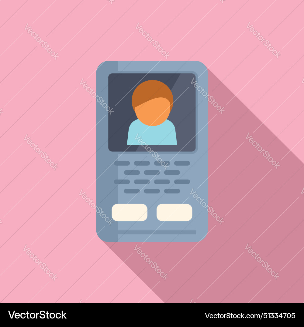 Flat design icon of mobile phone with user profile Flat design icon of mobile phone with user profile vector image