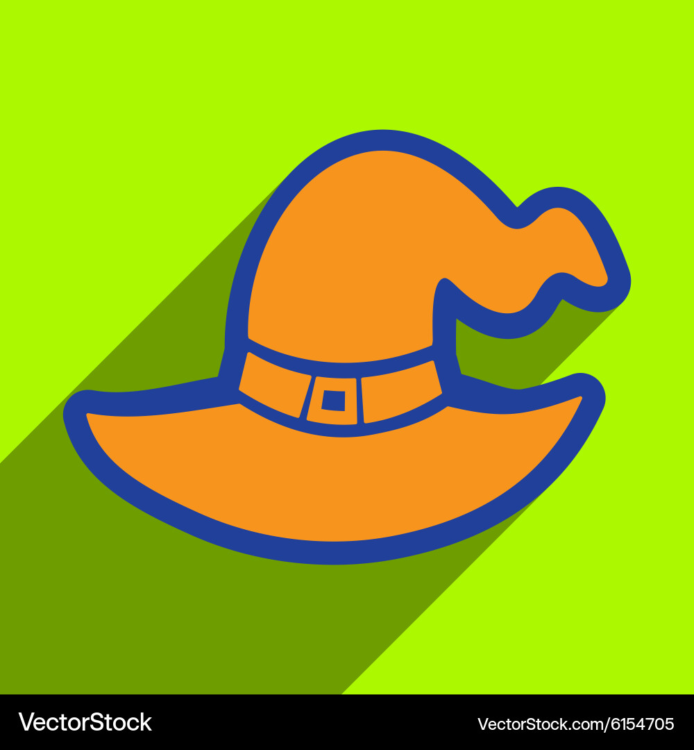 Flat with shadow icon and mobile application witch Vector Image
