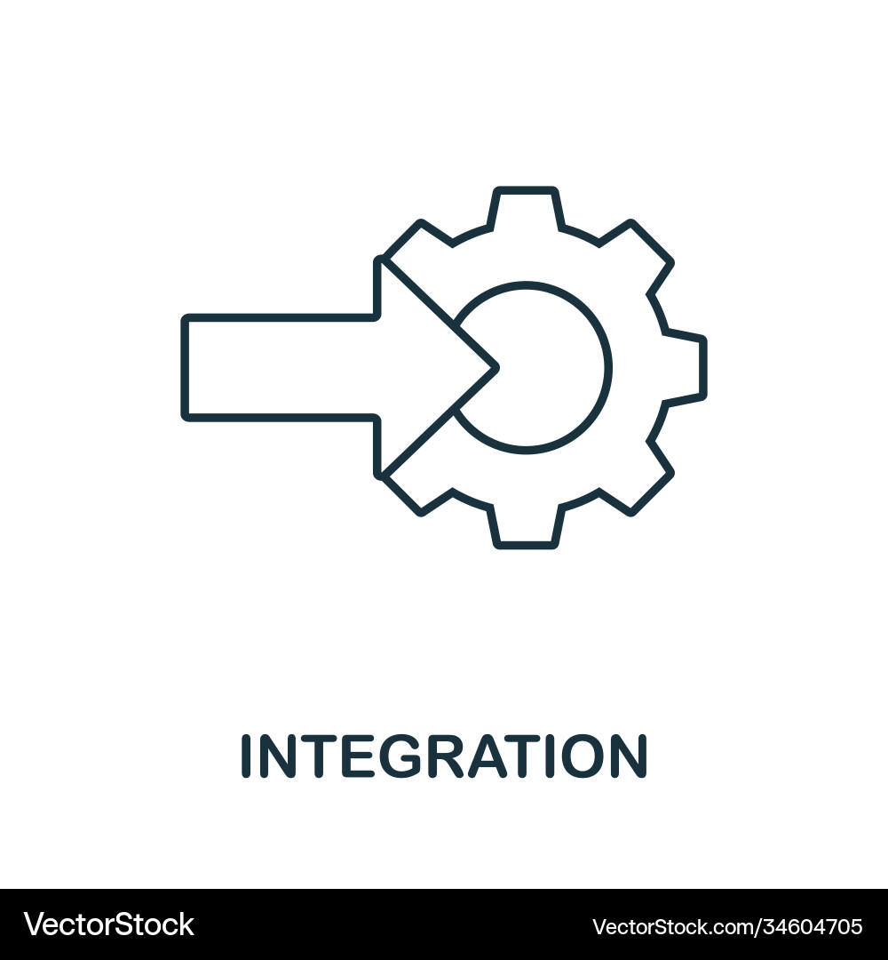 Integrationsline-Icon einfaches Element aus digital Integrationsline-Icon einfaches Element aus digital vektorbild