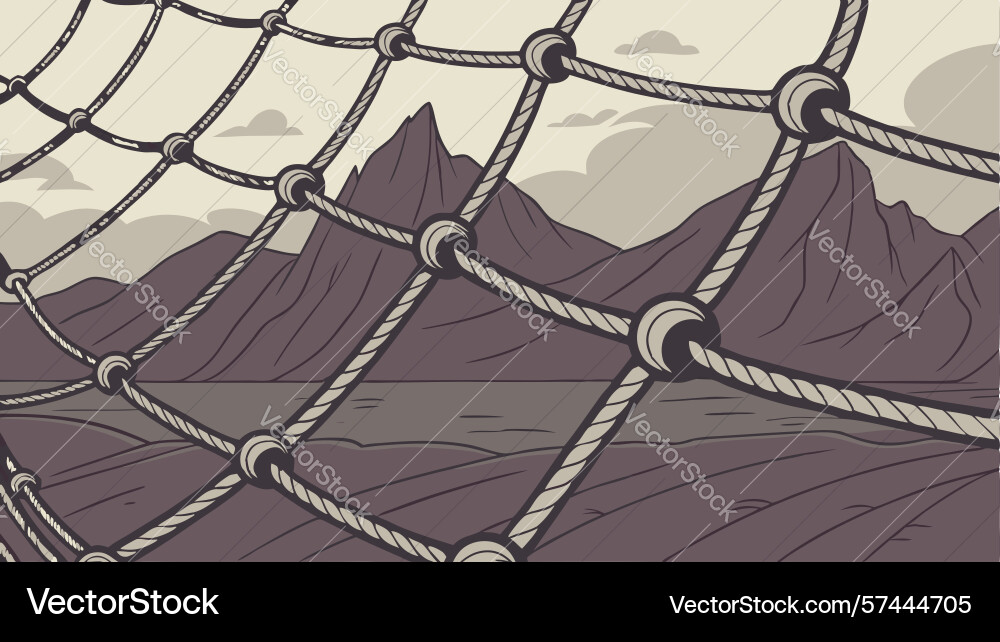 Intricate patterns of a large fishing net design vector image