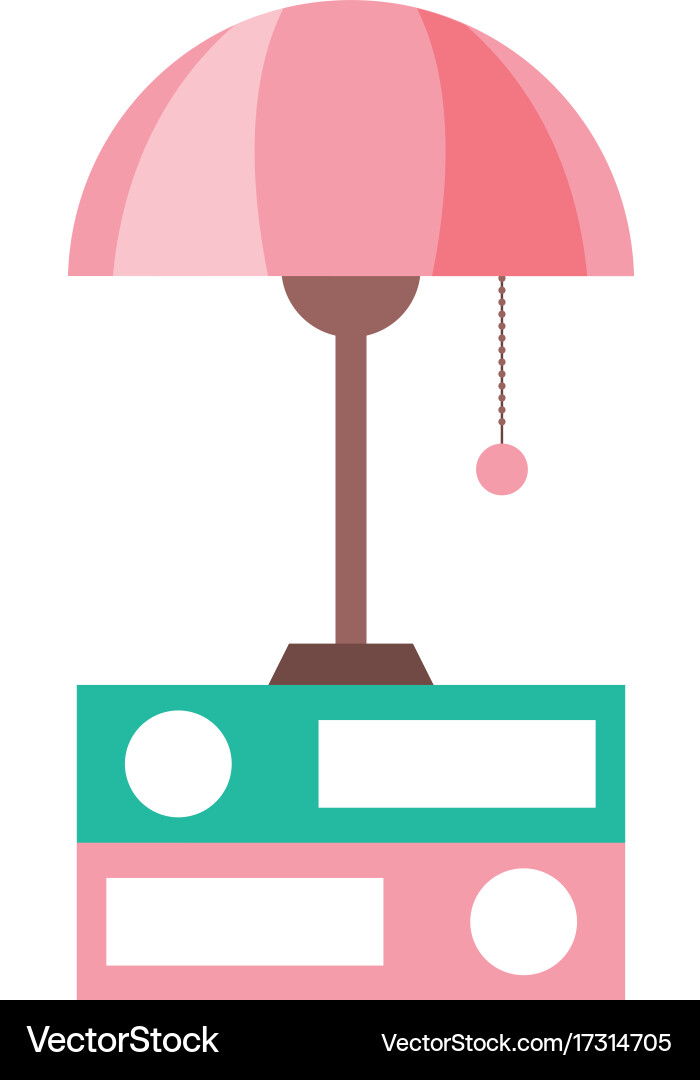 Lamp and folder elements object decoration vector image