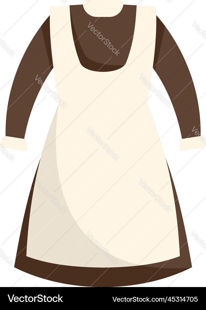 Langes Kleid Uniform Ikone flache Mode Mädchen Langes Kleid Uniform Ikone flache Mode Mädchen vektorbild