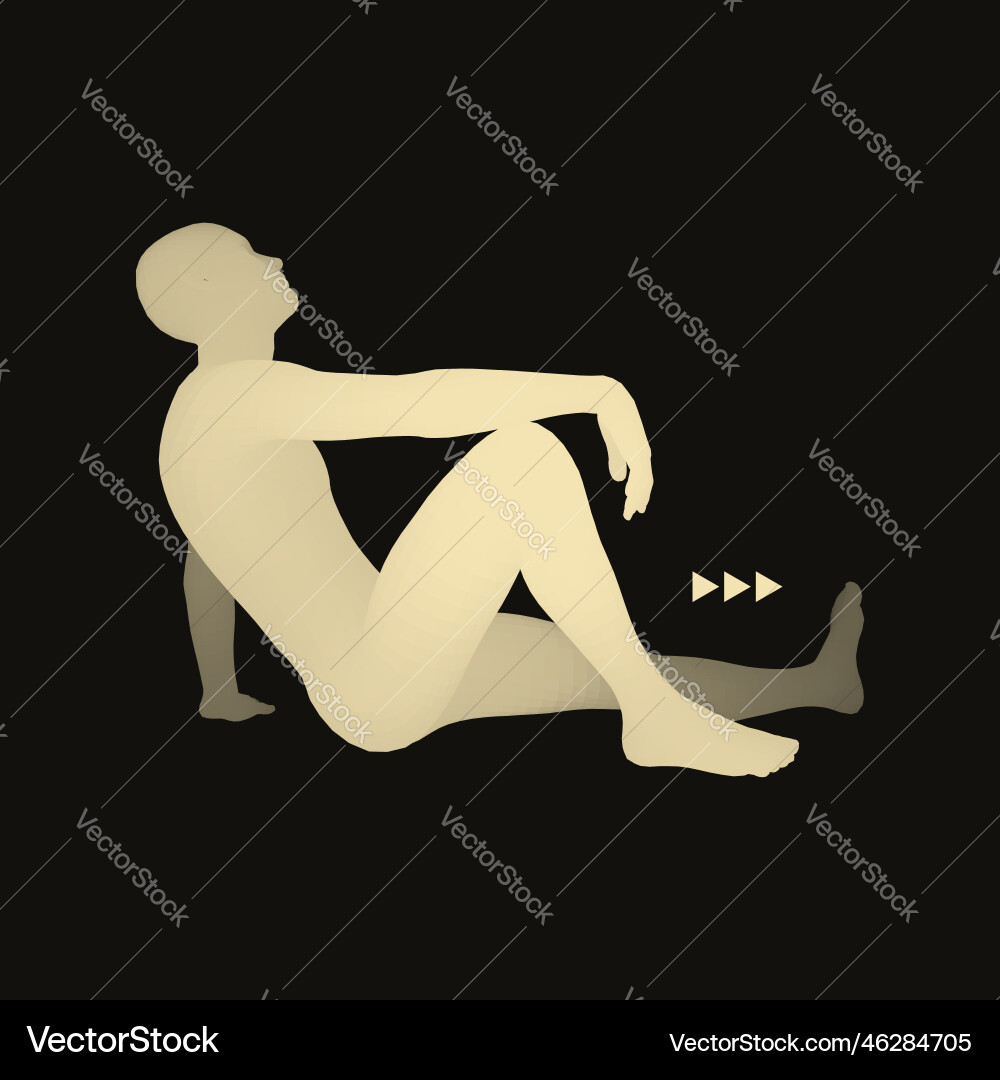 Man in a thinker pose 3d model of business Man in a thinker pose 3d model of business vector image