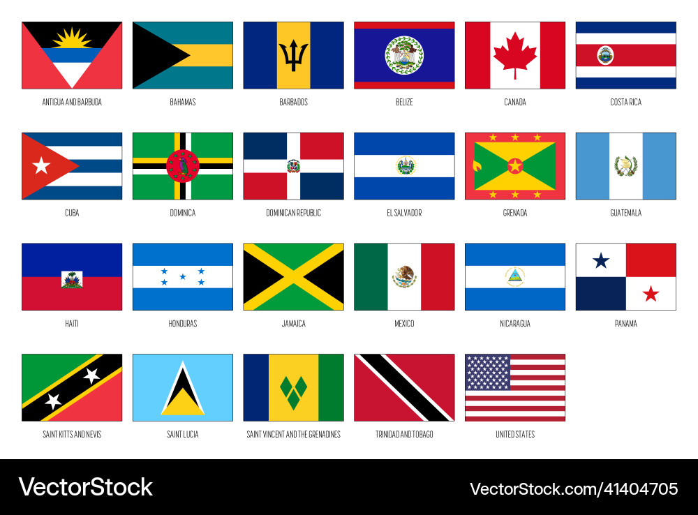North and central america national flag North and central america national flag Vector Image