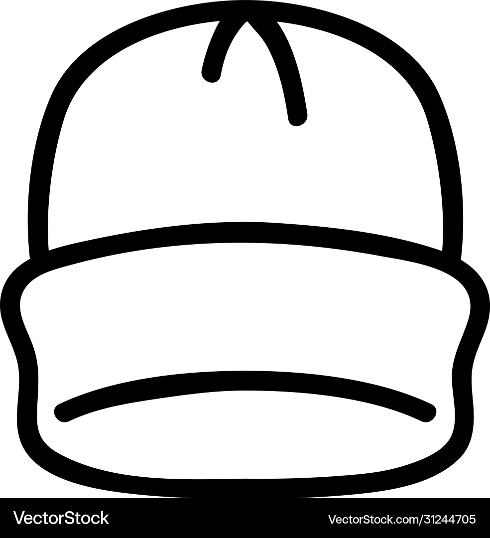 Plain beanie with lapel icon outline Plain beanie with lapel icon outline vector image