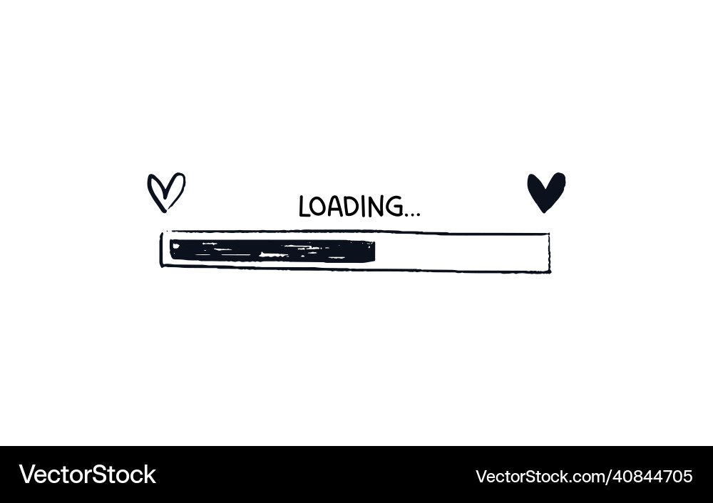 Rectangular loading bar with a heart empty Vector Image