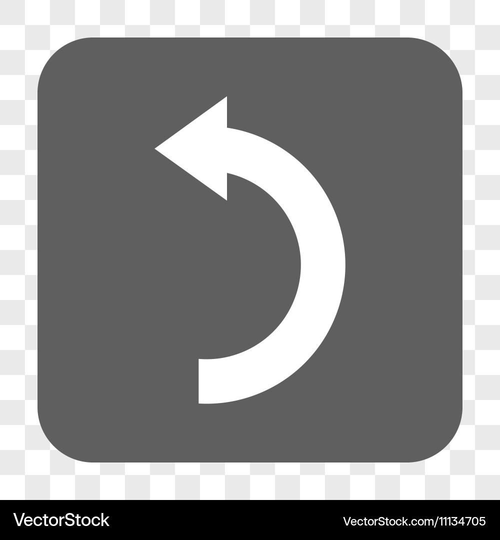 Rotate left rounded square button vector image