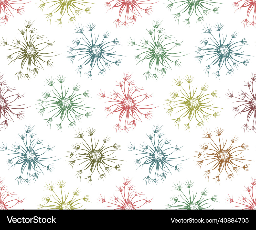 Seamless background with field dandelion Vector Image