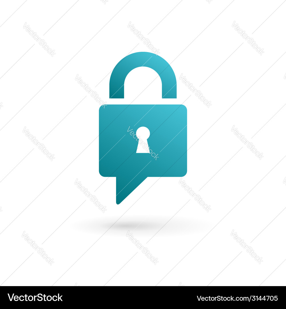 Secure Speech Bubble Lock Icon vector image
