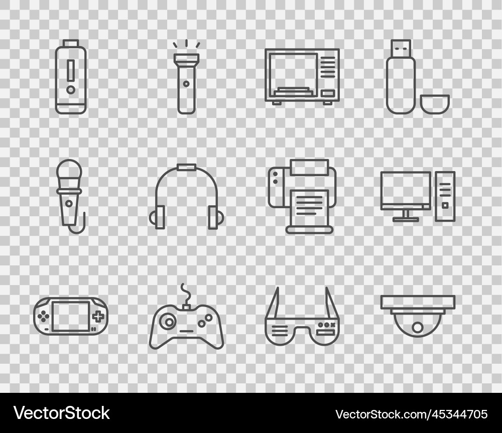 Set line portable video game console motion Set line portable video game console motion vector image