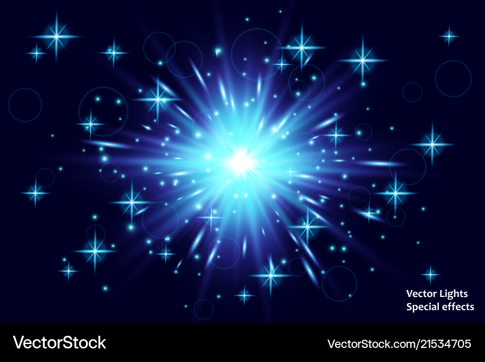 Starburst Glow Effect with Sparkles vector image