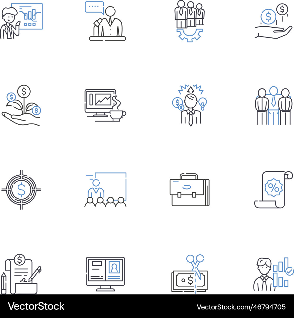 Testing line icons collection verification Testing line icons collection verification vector image