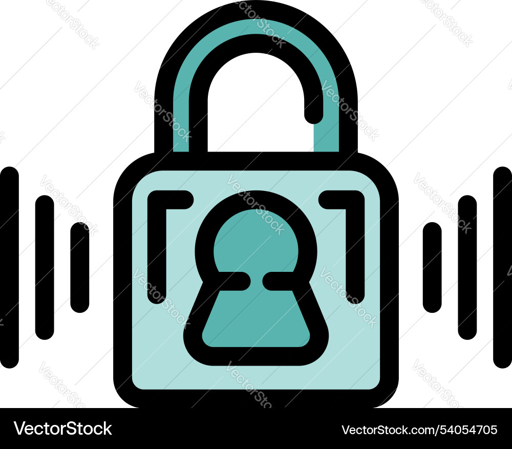 Voice recognition lock showing sound wave Voice recognition lock showing sound wave vector image