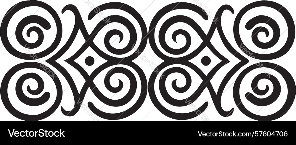 Abstract spiral motif repeating pattern design vector image