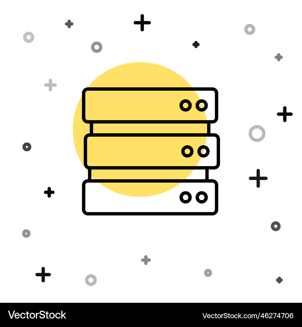 Black line server data web hosting icon isolated Black line server data web hosting icon isolated vector image