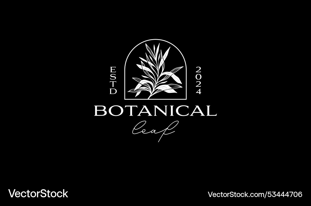 Botanische Pflanzenblatt Blume Logo Vorlage Botanische Pflanzenblatt Blume Logo Vorlage vektorbild