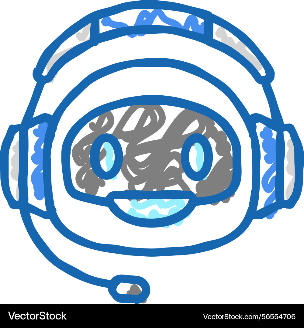 Character chat bot icon doodle Character chat bot icon doodle vector image