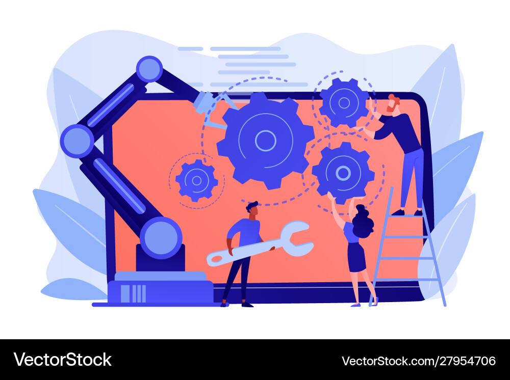 Collaborative Robotics Concept Vector Image
