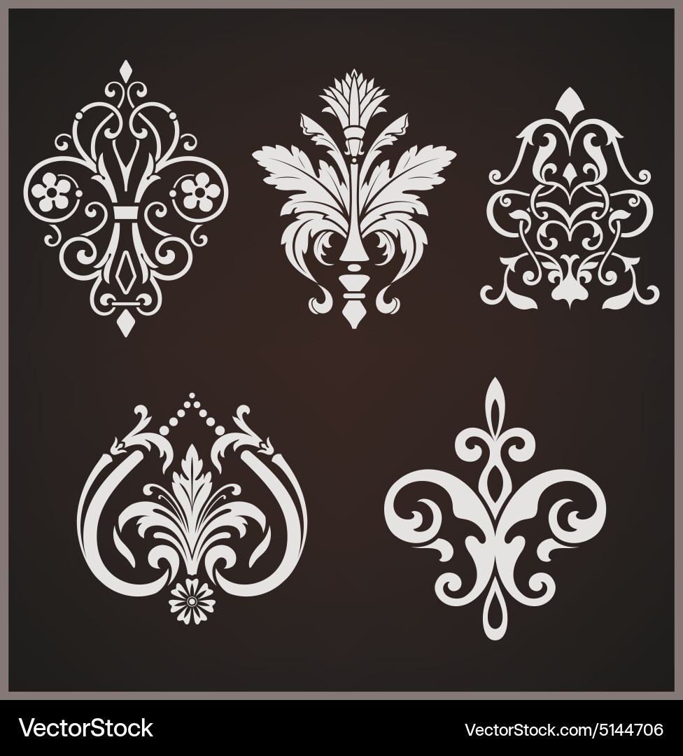 Floral Damask Motifs vector image