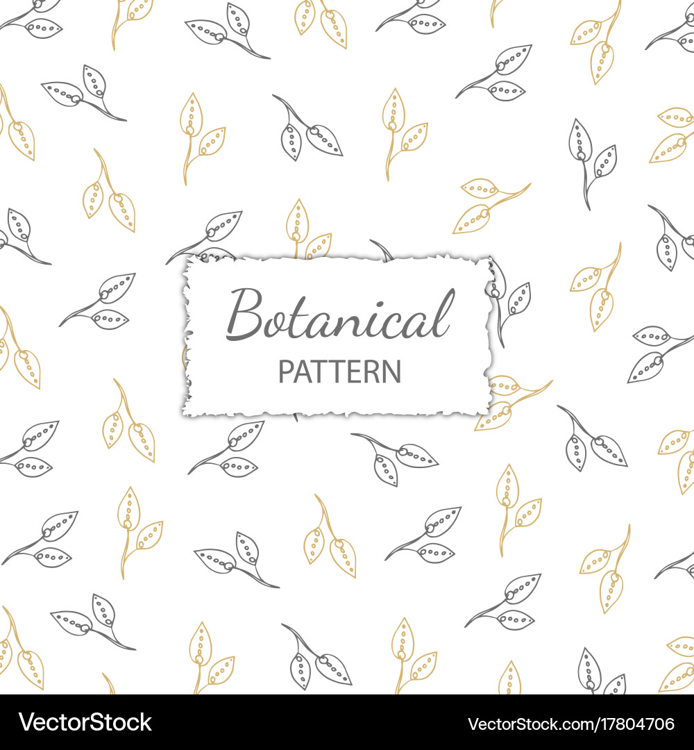 Hand drawn botanical pattern background Vector Image