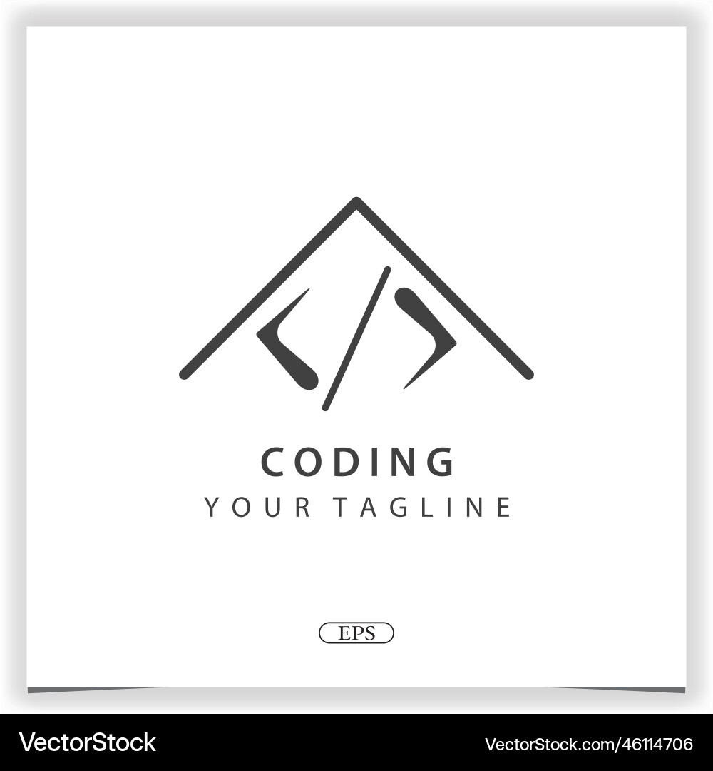 House coding or programmer logo premium elegant House coding or programmer logo premium elegant vector image