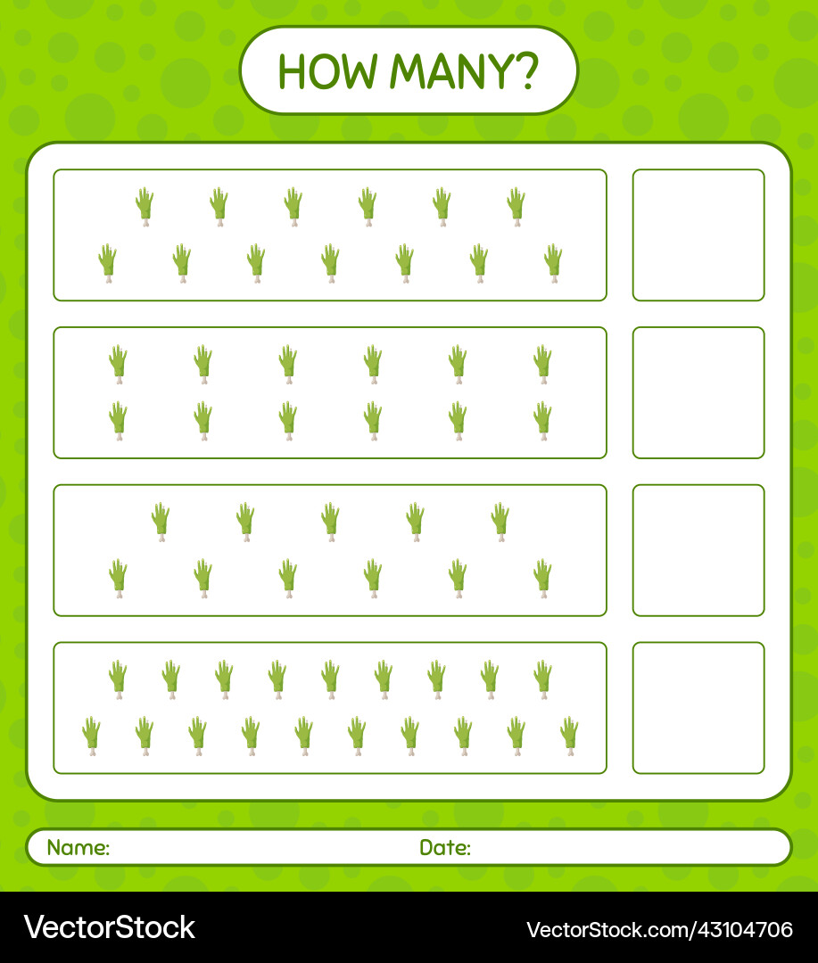 How many counting game with zombies hand vector image