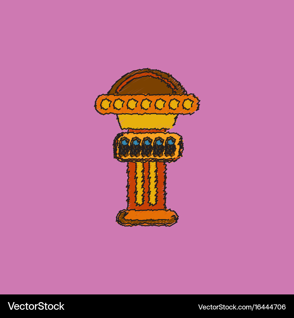 Merry-go-round icon in hatching style vector image