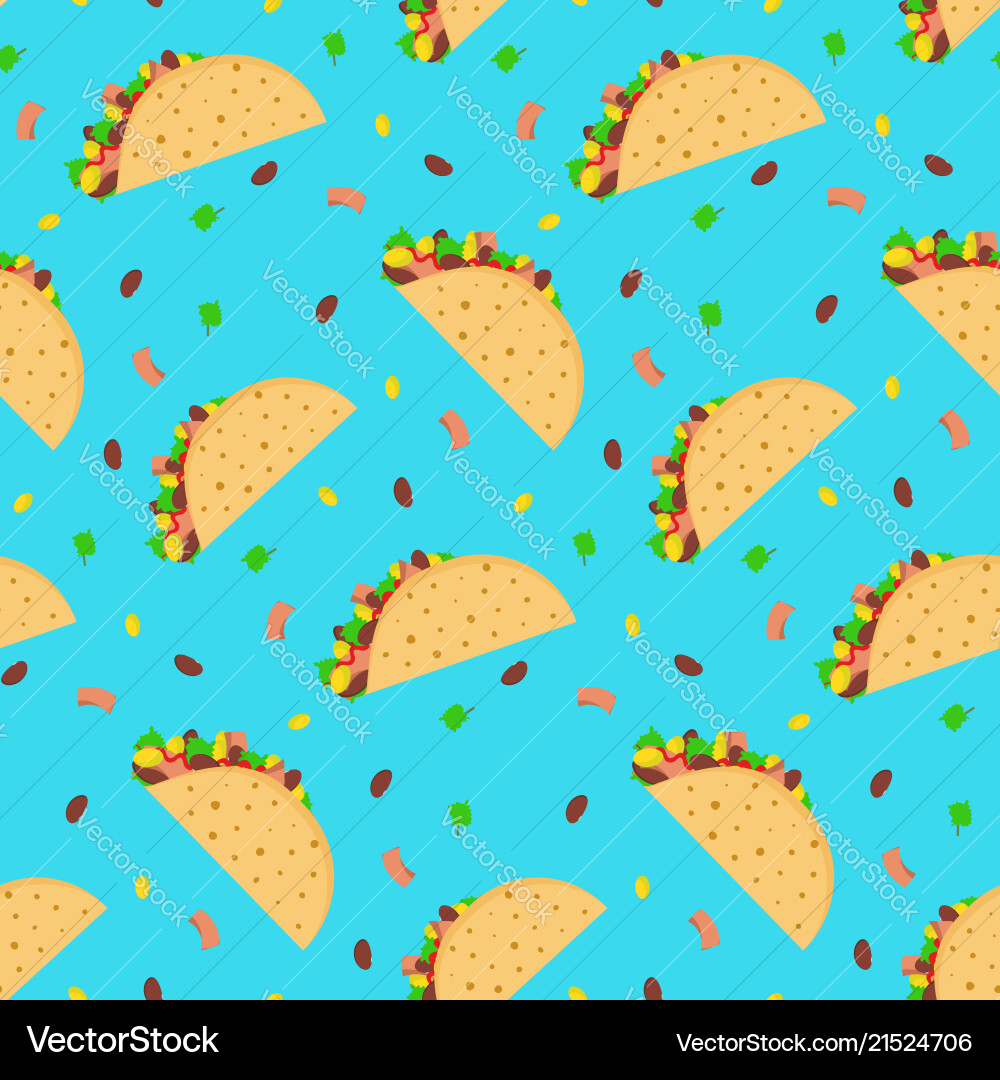 Mexican Taco Pattern vector image