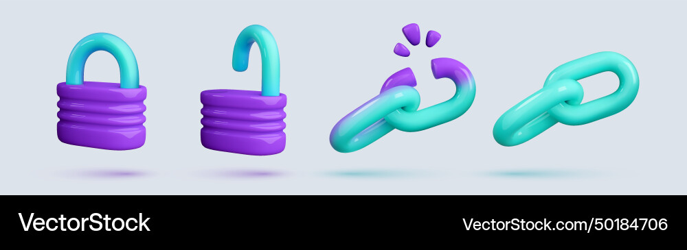 Padlock open lock chain and weakness link Padlock open lock chain and weakness link Vector Image