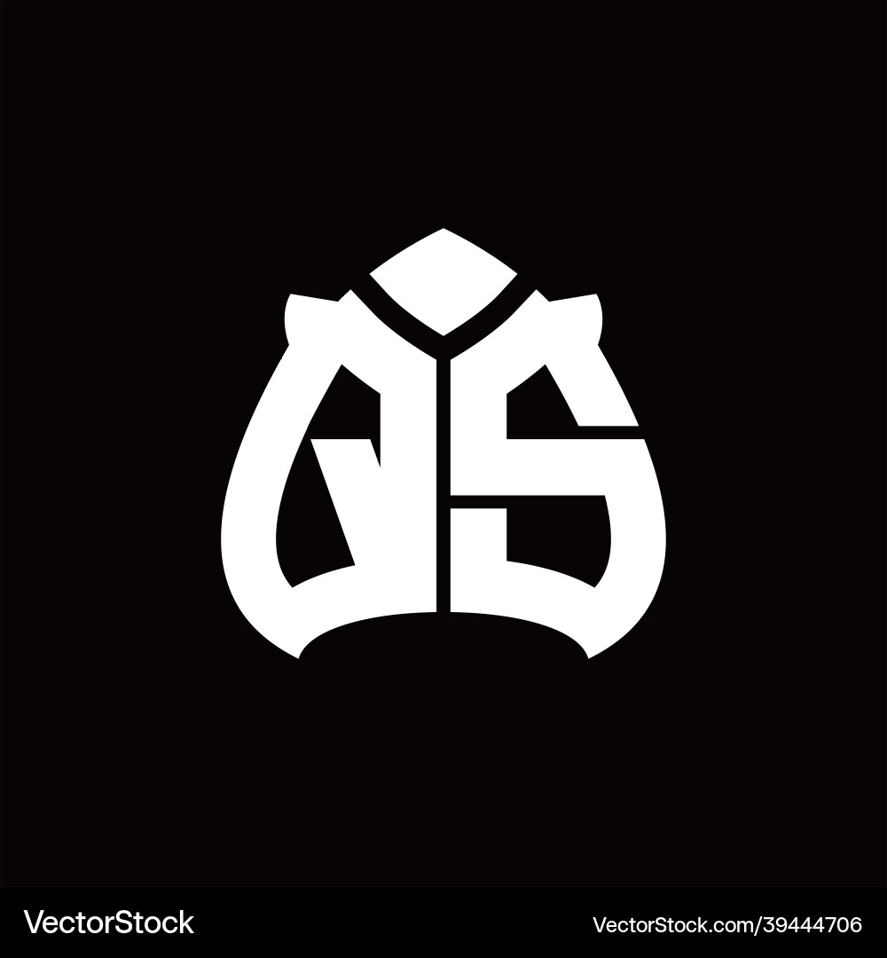 Qs logo monogram with spade shape design template Qs logo monogram with spade shape design template Vector Image