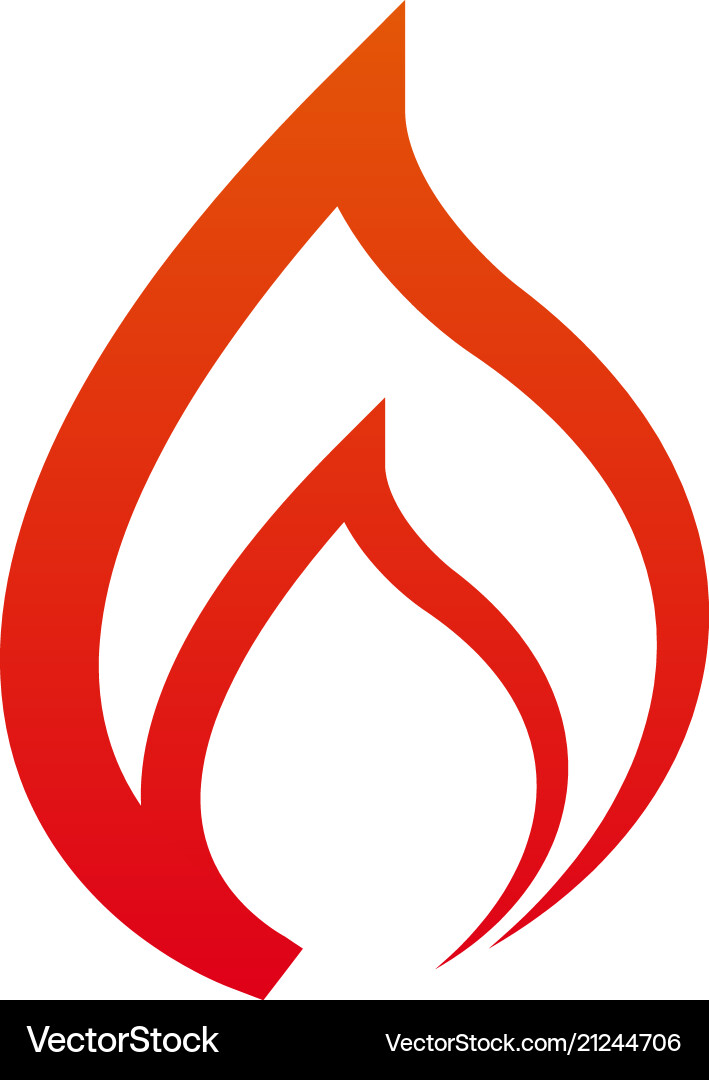 Red Flame Icon Set Vector Image