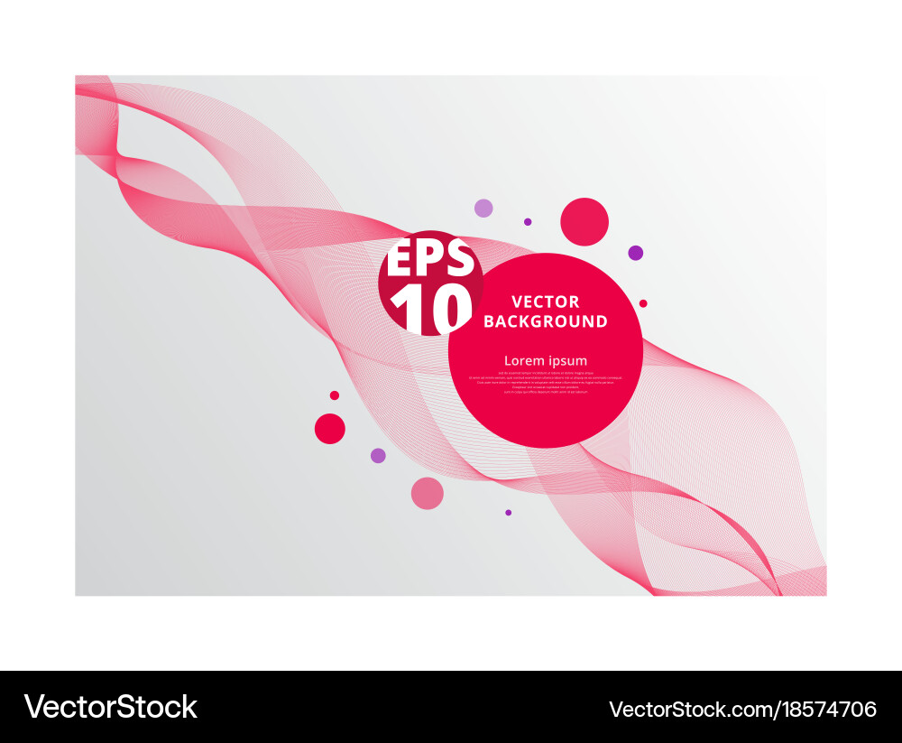 Red Wavy Background with Circles vector image