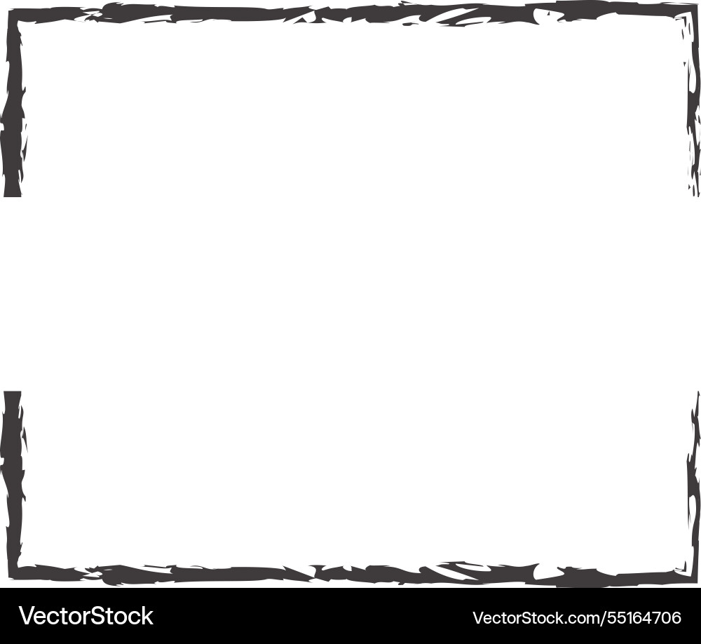 Rough black ink rectangular frame with a textured Rough black ink rectangular frame with a textured vector image