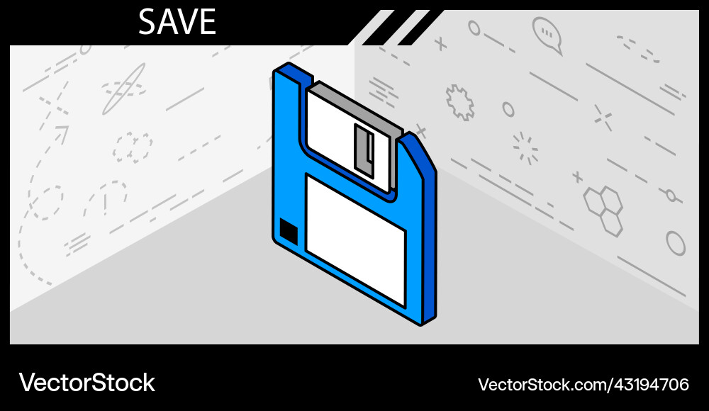 Save isometric design icon web 3d colorful Save isometric design icon web 3d colorful vector image