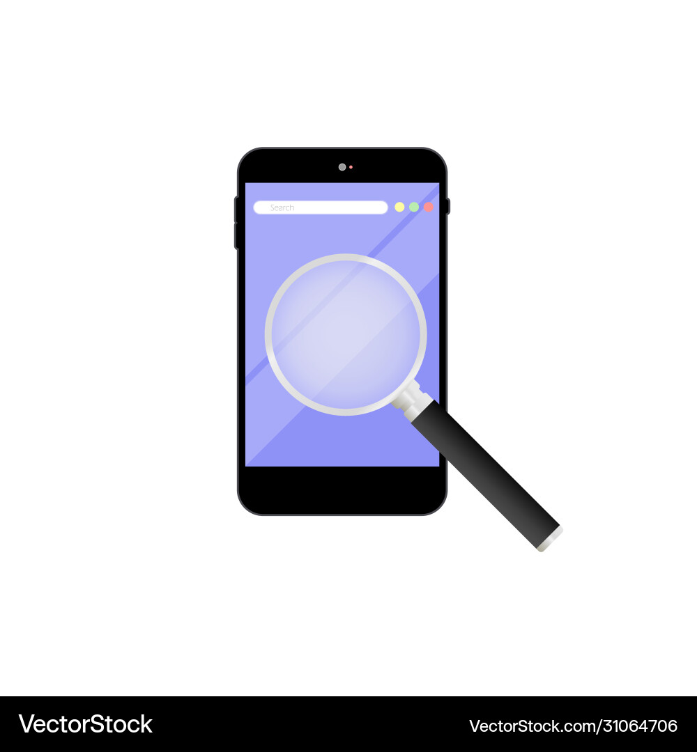 Smartphone search engine interface mobile app Smartphone search engine interface mobile app Vector Image
